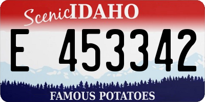 ID license plate E453342