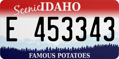 ID license plate E453343