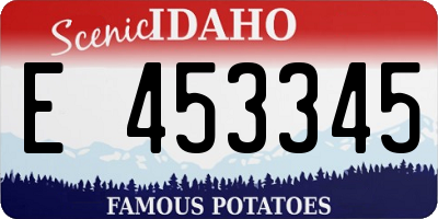ID license plate E453345