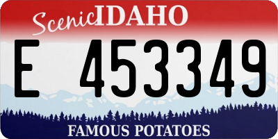 ID license plate E453349