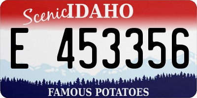 ID license plate E453356