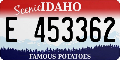 ID license plate E453362