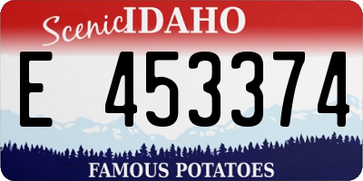 ID license plate E453374