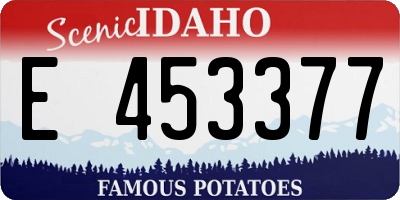ID license plate E453377