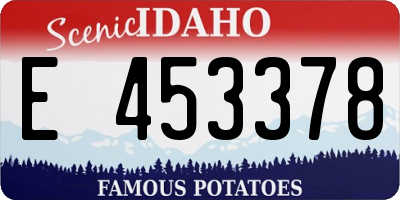 ID license plate E453378