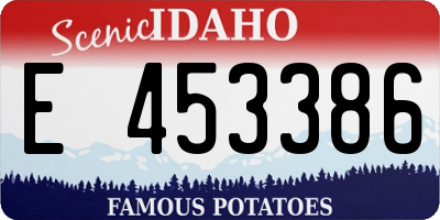 ID license plate E453386