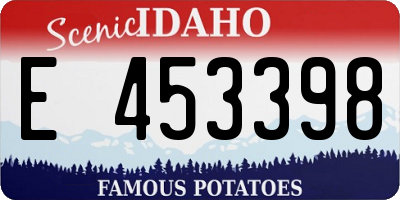 ID license plate E453398