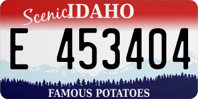 ID license plate E453404