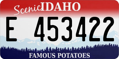 ID license plate E453422