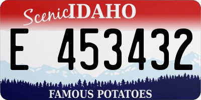 ID license plate E453432