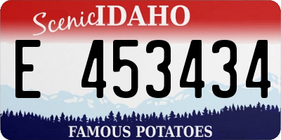 ID license plate E453434