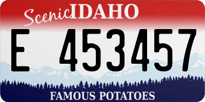 ID license plate E453457