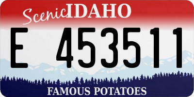 ID license plate E453511