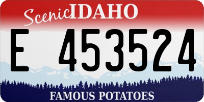 ID license plate E453524