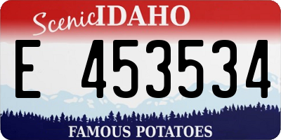 ID license plate E453534
