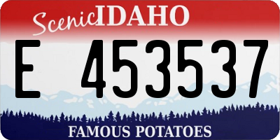 ID license plate E453537