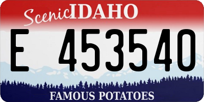 ID license plate E453540