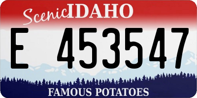 ID license plate E453547