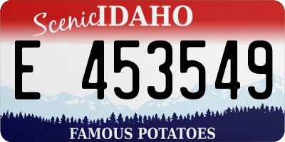 ID license plate E453549