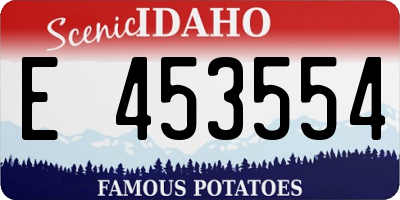 ID license plate E453554