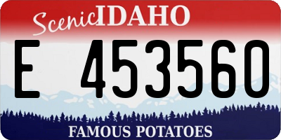 ID license plate E453560