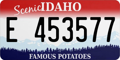 ID license plate E453577