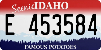 ID license plate E453584