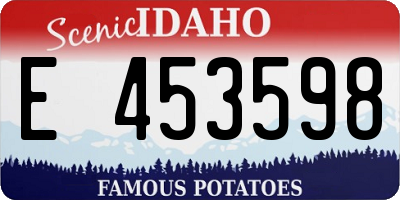 ID license plate E453598