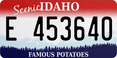 ID license plate E453640