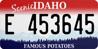 ID license plate E453645