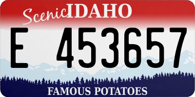 ID license plate E453657