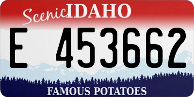 ID license plate E453662