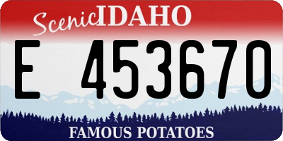 ID license plate E453670
