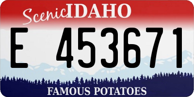 ID license plate E453671