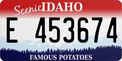 ID license plate E453674