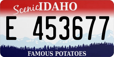 ID license plate E453677
