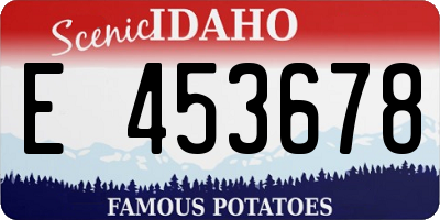 ID license plate E453678