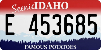ID license plate E453685