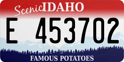 ID license plate E453702