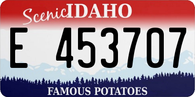 ID license plate E453707