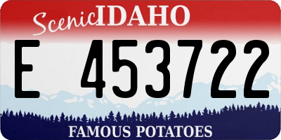 ID license plate E453722