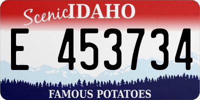ID license plate E453734