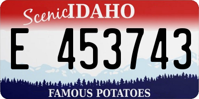 ID license plate E453743