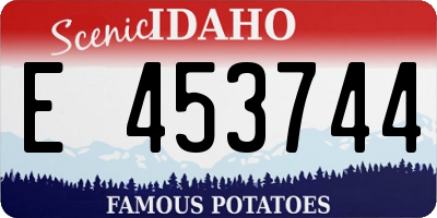 ID license plate E453744