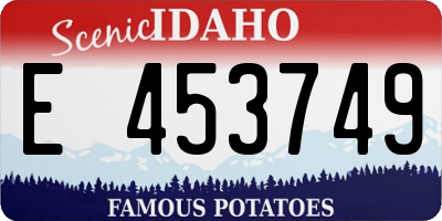 ID license plate E453749