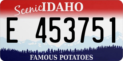 ID license plate E453751