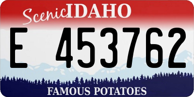 ID license plate E453762