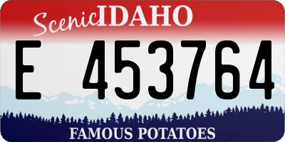 ID license plate E453764