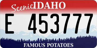 ID license plate E453777