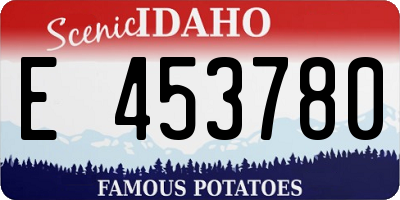 ID license plate E453780